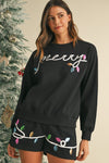 Sequin Merry Pullover and Shorts Lounge Set-Perfect for adding sparkle to your lounge wardrobe. Embrace the festive holiday spirit with the sparkling sequin detailing pullover and shorts loungewear set.-Reef Love