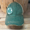 Shamrock Distressed Snapback Baseball Cap-Shamrock Distressed Snapback Baseball Cap. Distressed Headmost Brand Cap, Tan Mesh, Snapback Closure, Patch style design, Entire cap is soft superior quality.