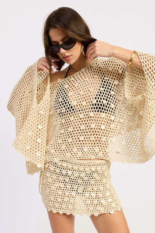 Shell Trim Crochet Cover-Up Mini Skirt- Boho Chic Styles by Reef Love