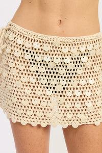 Shell Trim Crochet Cover-Up Mini Skirt- Boho Chic Styles by Reef Love