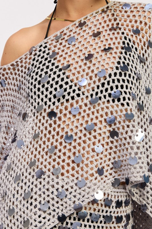 Shell Trim Crochet Oversized Poncho Cover-Up Top- Boho Chic Styles by Reef Love