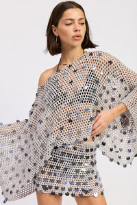 Shell Trim Crochet Oversized Poncho Cover-Up Top- Boho Chic Styles by Reef Love