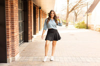 Shelly Tummy Control Black Mini Skort-Reef Love