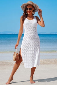 Side Split Crochet Cover Up Long Beach Dress- Boho Chic Styles by Reef Love