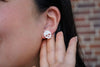 Skeleton Stud Earrings - White Shimmer-