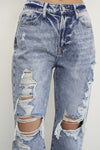 Slim Boyfriend Distressed Jeans-Jeans-Insane Gene-Reef Love