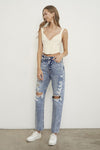 Slim Boyfriend Distressed Jeans-Jeans-Insane Gene-Reef Love