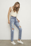 Slim Boyfriend Distressed Jeans-Jeans-Insane Gene-Reef Love