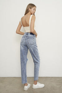 Slim Boyfriend Distressed Jeans-Jeans-Insane Gene-Reef Love