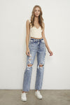 Slim Boyfriend Distressed Jeans-Jeans-Insane Gene-LIGHT-3-Reef Love