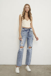 Slim Boyfriend Distressed Jeans-Jeans-Insane Gene-LIGHT-3-Reef Love