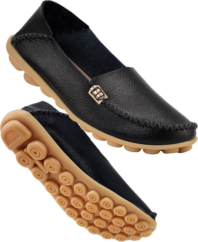 DUOYANGJIASHA Women'S Comfortable Loafers Casual round Toe Moccasins Wild Driving Flats Soft Walking Shoes Women Slip On