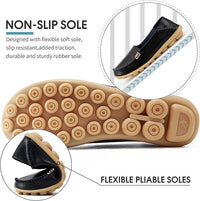 DUOYANGJIASHA Women'S Comfortable Loafers Casual round Toe Moccasins Wild Driving Flats Soft Walking Shoes Women Slip On