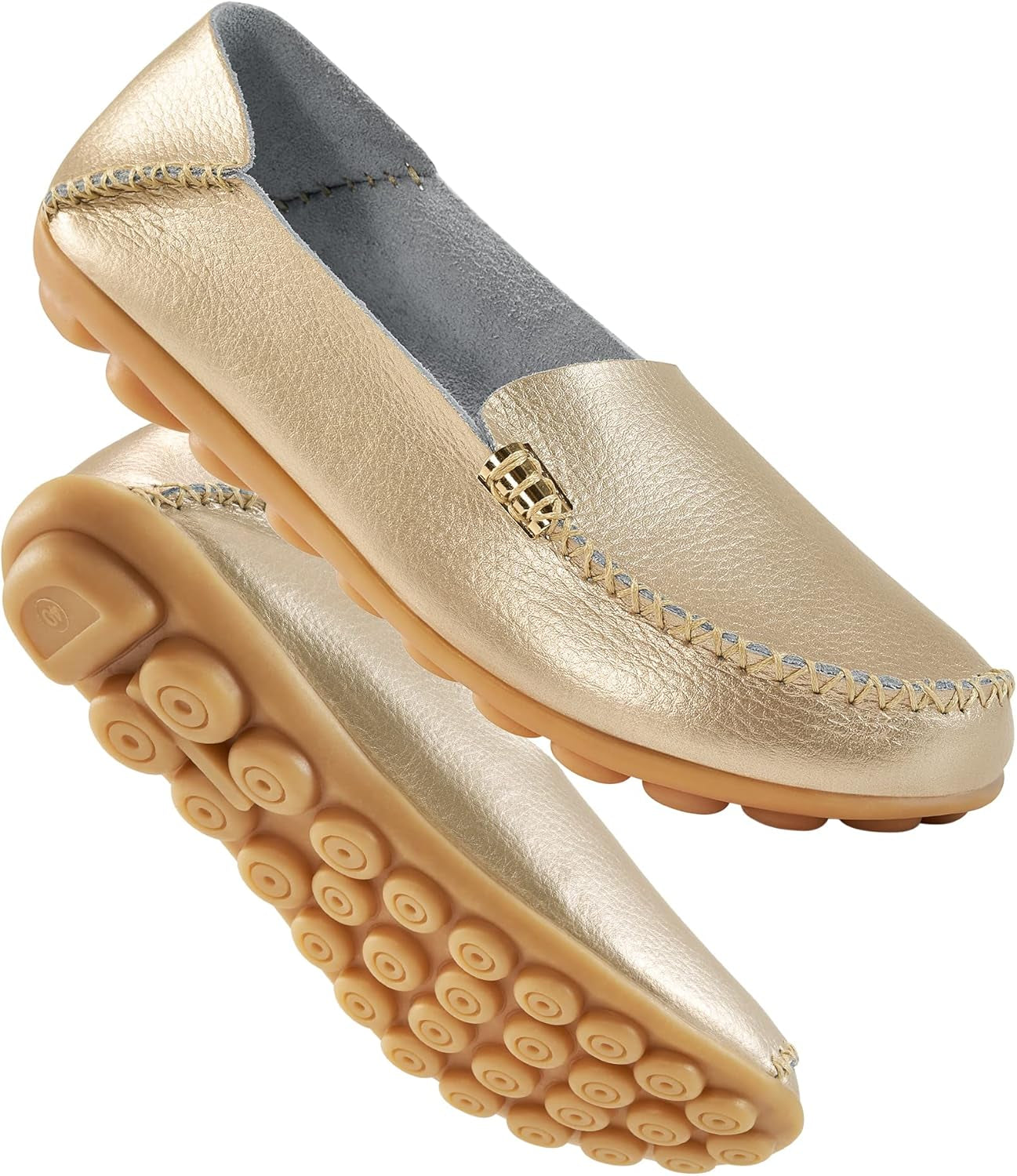 DUOYANGJIASHA Women'S Comfortable Loafers Casual round Toe Moccasins Wild Driving Flats Soft Walking Shoes Women Slip On