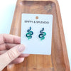 Snake Studs - Dark Green-drop earrings-Reef Love