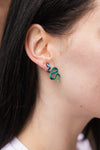 Snake Studs - Dark Green-drop earrings-Reef Love