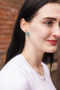 Snake Studs - Dark Green-drop earrings-Reef Love
