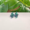 Snake Studs - Dark Green-drop earrings-Reef Love