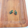 Snake Studs - Dark Green-drop earrings-Reef Love