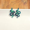 Snake Studs - Dark Green-drop earrings-Reef Love