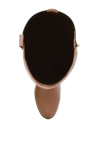 Snowd Riding Boots-Snowd Riding Boots by London Rag,vegan leather knee-high boots with almond toe, ankle buckle detail, cushioned comfort. Stylish winter boots for everyday wear.