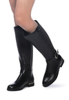 Snowd Riding Boots-Snowd Riding Boots by London Rag,vegan leather knee-high boots with almond toe, ankle buckle detail, cushioned comfort. Stylish winter boots for everyday wear.