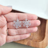 Snowflake Stud Earrings - Silver Glitter-