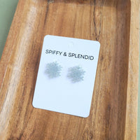 Snowflake Stud Earrings - Silver Glitter-