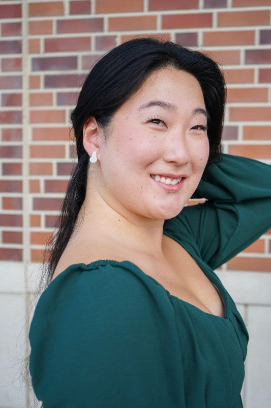 Snowman Stud Earrings - White Shimmer