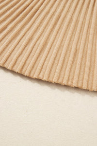 Solid High Neck Sweater and Pleated Mini Skirt Set-Reef Love