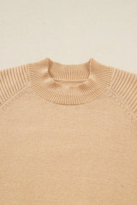 Solid High Neck Sweater and Pleated Mini Skirt Set-Reef Love