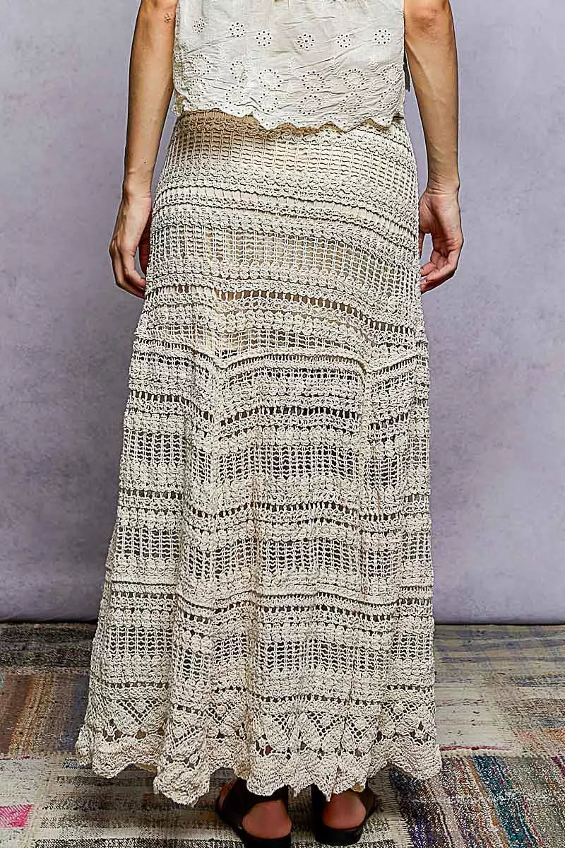 Solstice Crochet Knit Maxi Skirt-Reef Love