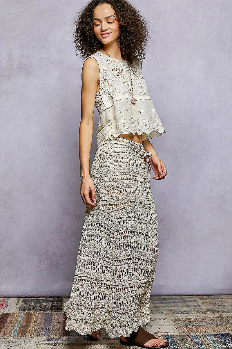 Solstice Crochet Knit Maxi Skirt-Reef Love