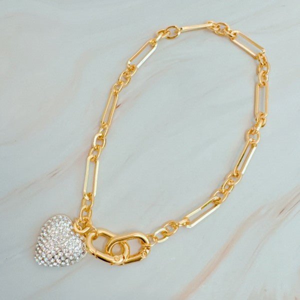 Sparkly Big Heart Handbag Charm