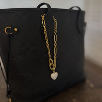 Sparkly Big Heart Handbag Charm