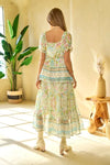 Spring Floral Border Print Ruffled Textured Top-Women's Tops-Reef Love