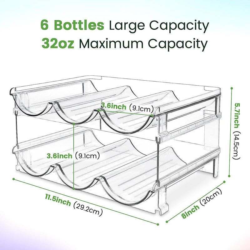 Water Bottle Storage Organizer, 2 Pack Water Bottle Storage Rack