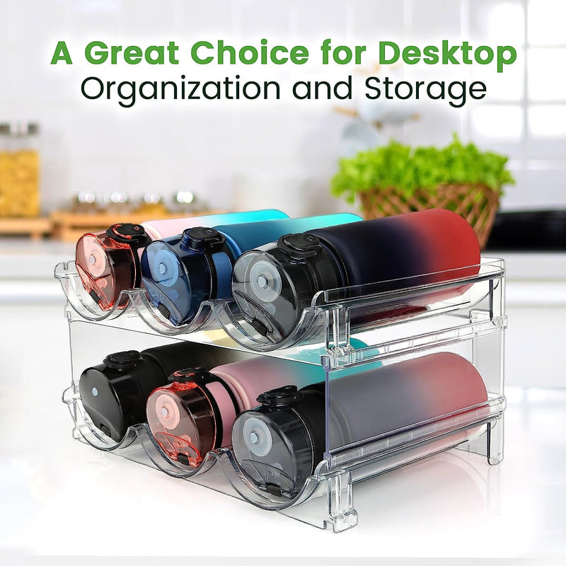 Water Bottle Storage Organizer, 2 Pack Water Bottle Storage Rack
