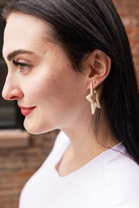 Star Hoop Earrings- Ivory, Hypoallergenic-Jewelry & Accessories - Earrings - Hoop Earrings-Reef Love