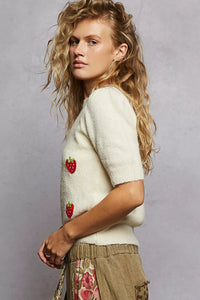 Strawberry Patch Short Sleeve Sweater