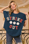 Strikeout Letter Patches Washed Short Sleeve Top-Reef Love