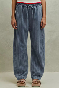 Stripe Denim Barrel Jeans with Drawstring Waistband-Reef Love