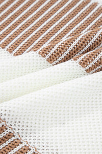 Stripe Patchwork Drop Shoulder Sweater