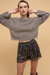 Striped Sequins High Waist Shorts-Sequin Shorts-Reef Love
