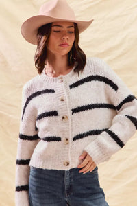 Striped Soft Touch Cozy Sweater Cardigan