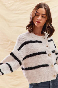 Striped Soft Touch Cozy Sweater Cardigan