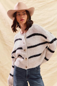 Striped Soft Touch Cozy Sweater Cardigan