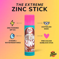 Sun Zapper Extreme Zinc Colored Sun Stick - Ultimate SPF50+ Mineral Sunscreen