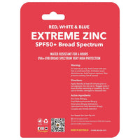 Sun Zapper Extreme Zinc Oxide Sunscreen Stick – SPF 50+ Protection in Red, White, and Blue 3-Pack