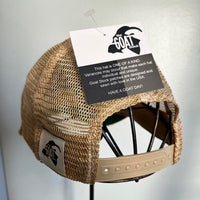 Taco's & Margs Distressed Snapback Baseball Cap-Taco's & Marg's Distressed Snapback Baseball Cap. Distressed Headmost Brand Cap, Tan Mesh, Snapback Closure, Embroidered Patch style, Superior quality cap.